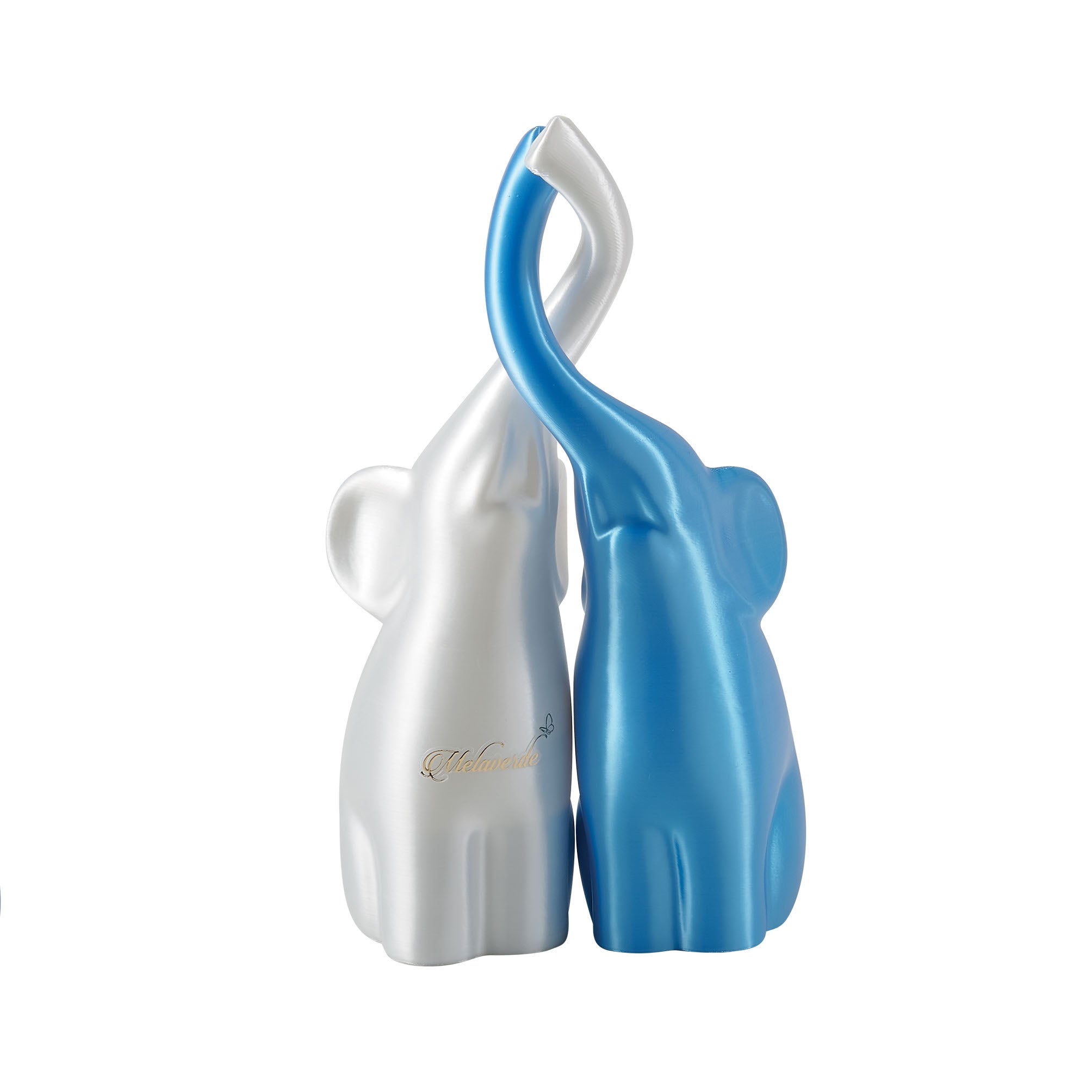 ELEFANTI INTRECCIATI AZZURRI