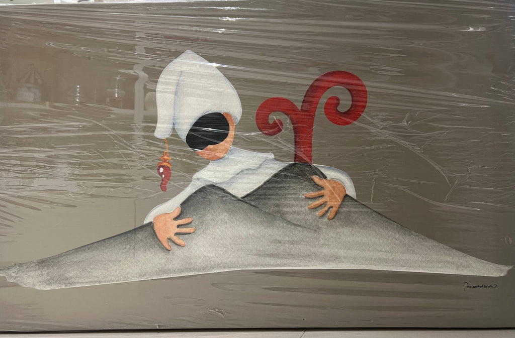 Quadro Pulcinella sul Vesuvio – Opera Artistica Napoletana di Maddalena