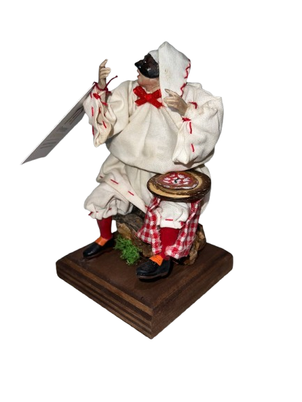 Statua Pulcinella con Pizza – Oggettistica Artigianale Napoletana