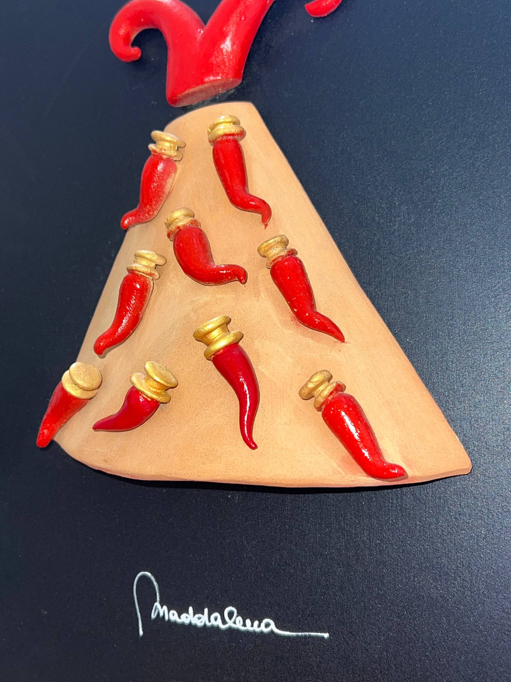 Quadro Vesuvio Portafortuna con Corni Napoletani – Opera Artigianale su Tela