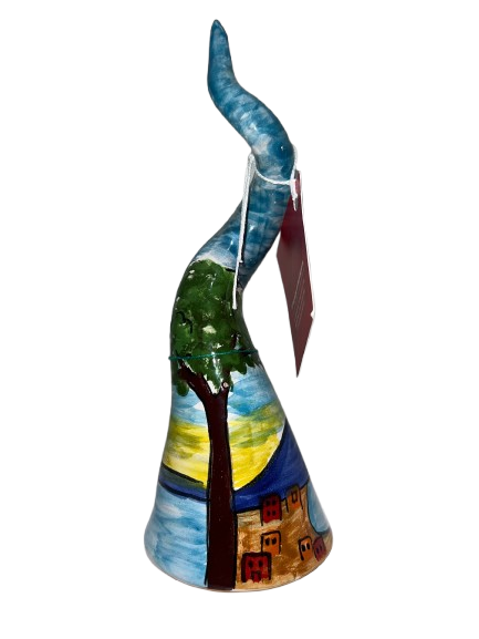 Corno Portafortuna in Ceramica – Stile Napoli con Vista Vesuvio