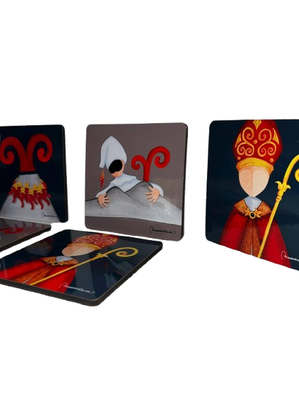Set Sottobicchieri Napoletani – Personaggi Tradizionali e Simboli Portafortuna