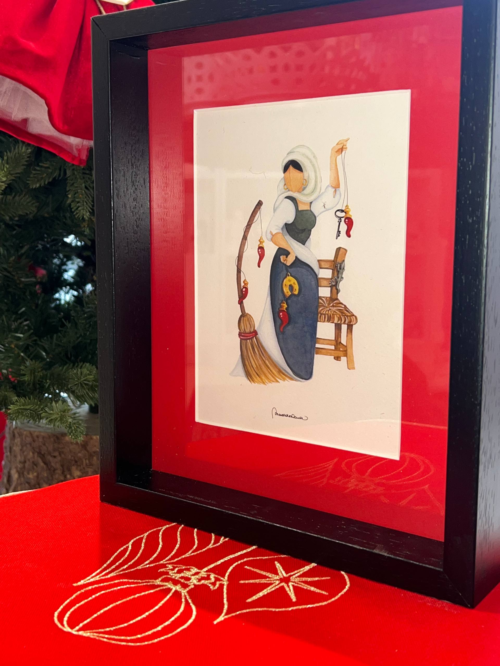 Quadro “La Bella ‘Mbriana” – Opera Artigianale Portafortuna Napoletana